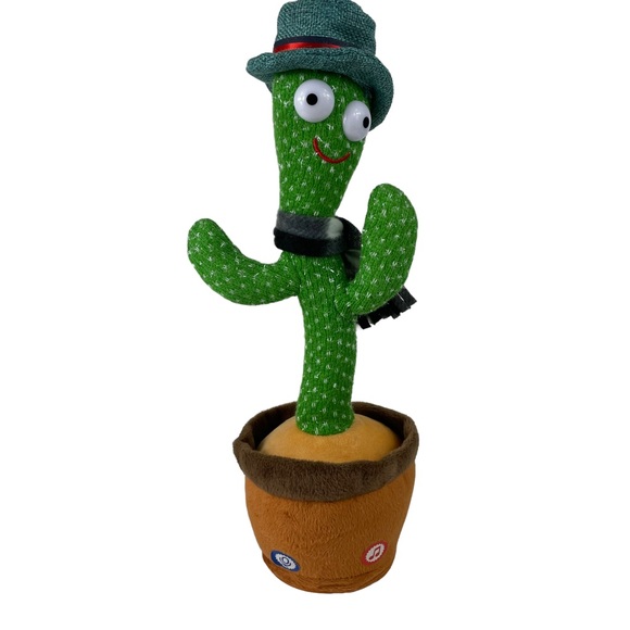 Singing Dancing Cactus Interactive Plush Hat Scarf Planter Spanish Music Tested - Picture 10 of 14